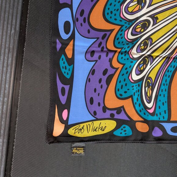 Vintage Bob Mackie Signed Silk Scarf - Butterfly - Picture 2 of 6